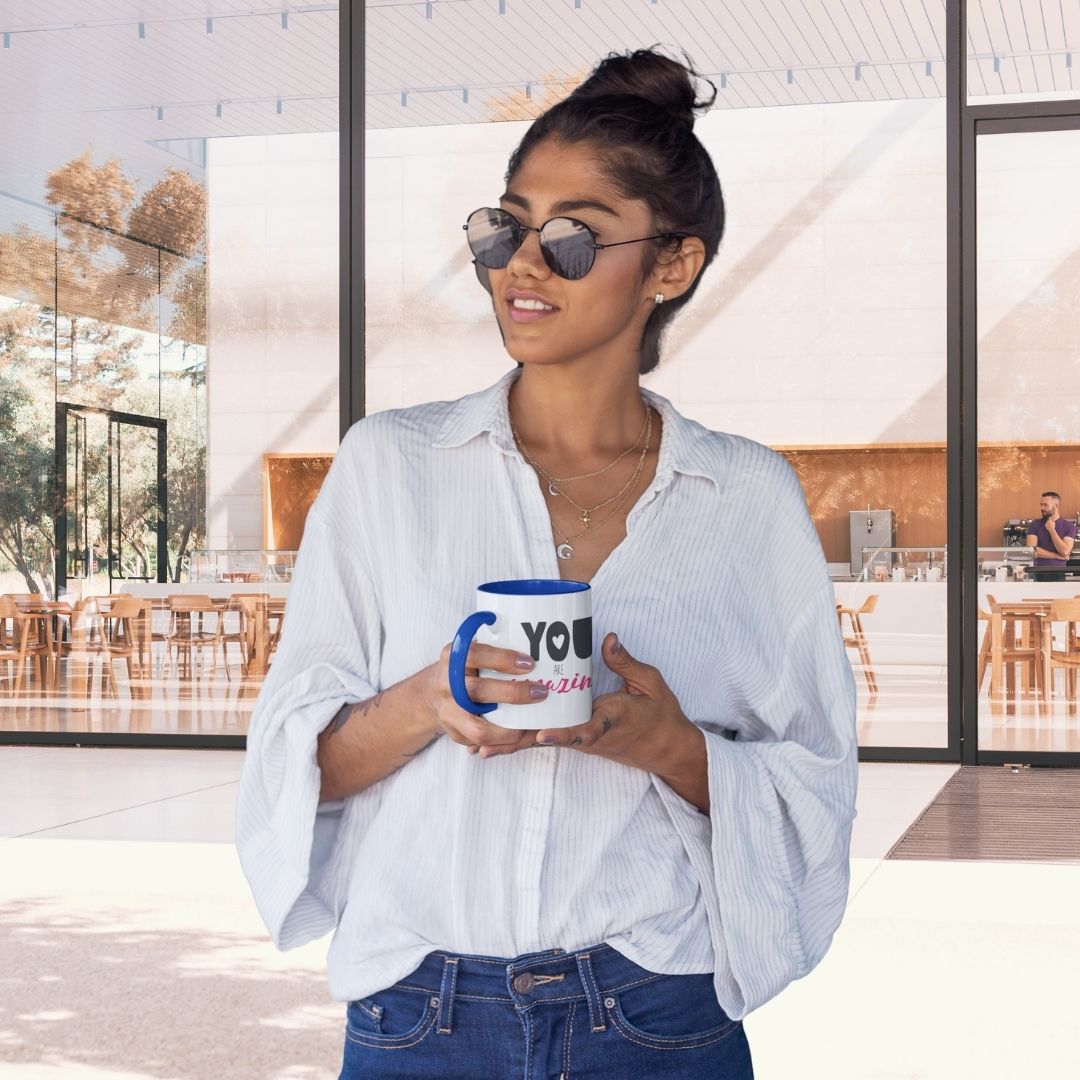 White 11oz Ceramic Mug with Color Inside